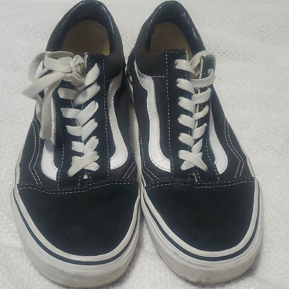 Vans Black & White Low-Top Skate Shoes